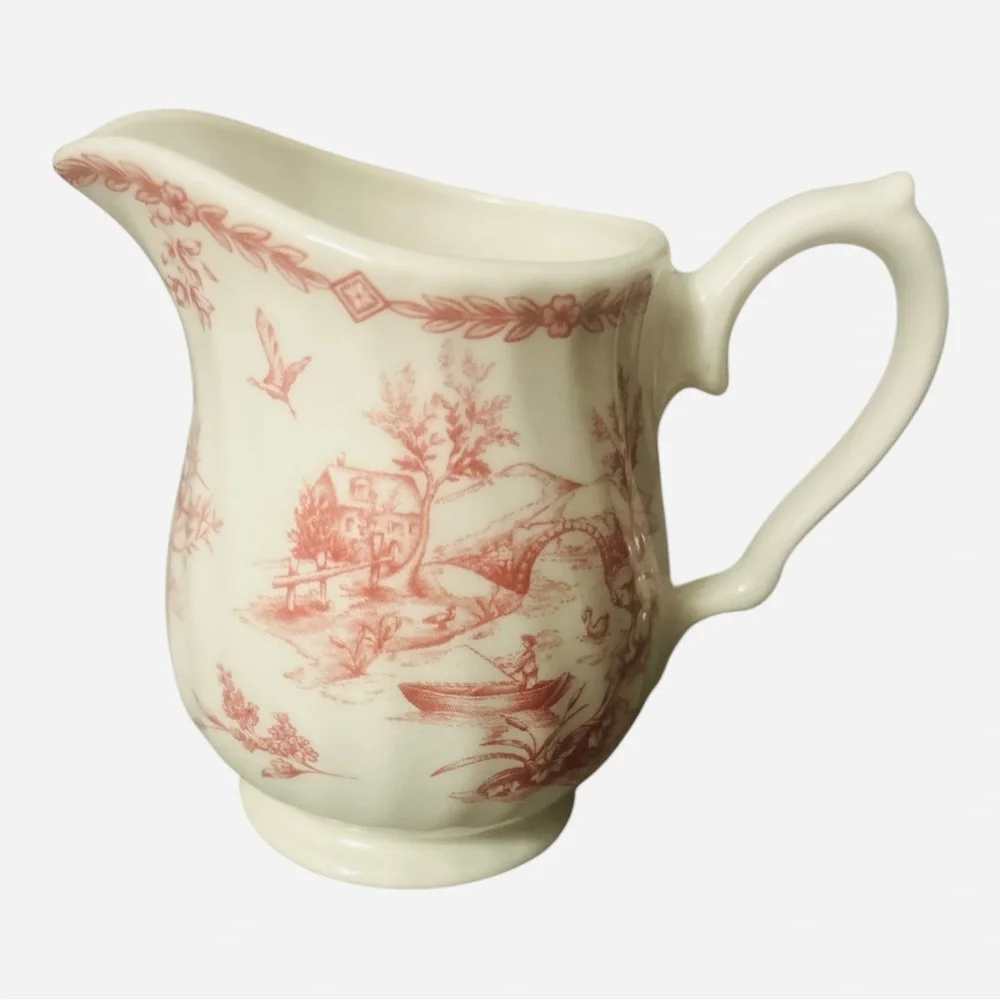 Queens Chelsea Toile Pink English Style Creamer &‎ Sugar Bowl Set Malaysia